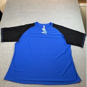 Halcurt Rash Guard Women's‎ Plus 4X Blue/Black Color Block UPF 50 NWT